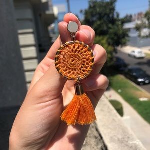 ✨Bright Orange Dreamcatcher Earrings